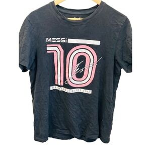 Messi Collection 10 Greatest Of All Time Tee Shirt Black Pink Inter Miami Mens M